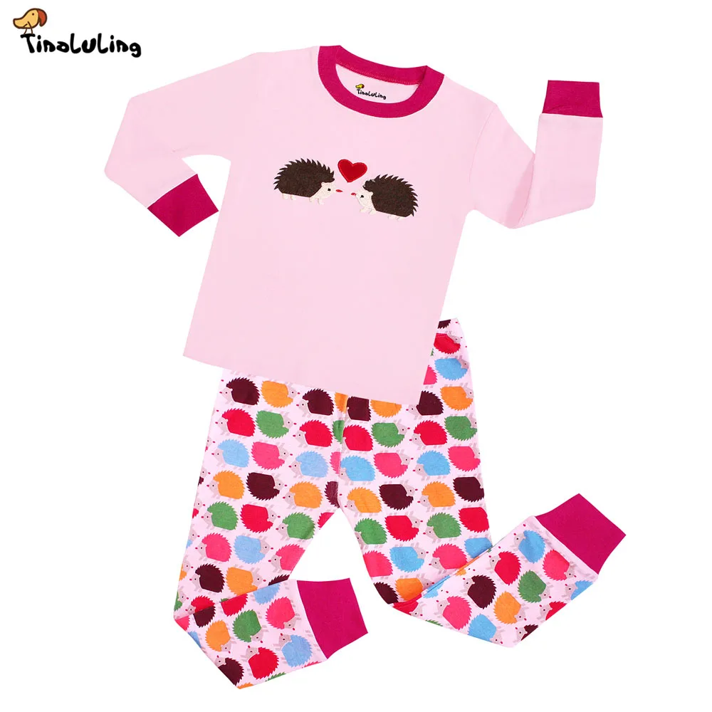 TINOLULING/одежда для сна с рисунком кота для маленьких девочек; Детские пижамные комплекты для мальчиков с человеком-пауком, Бэтменом; пижамы с машинками; детская пижама с надписью «love mom dad» - Цвет: SCL  NO24