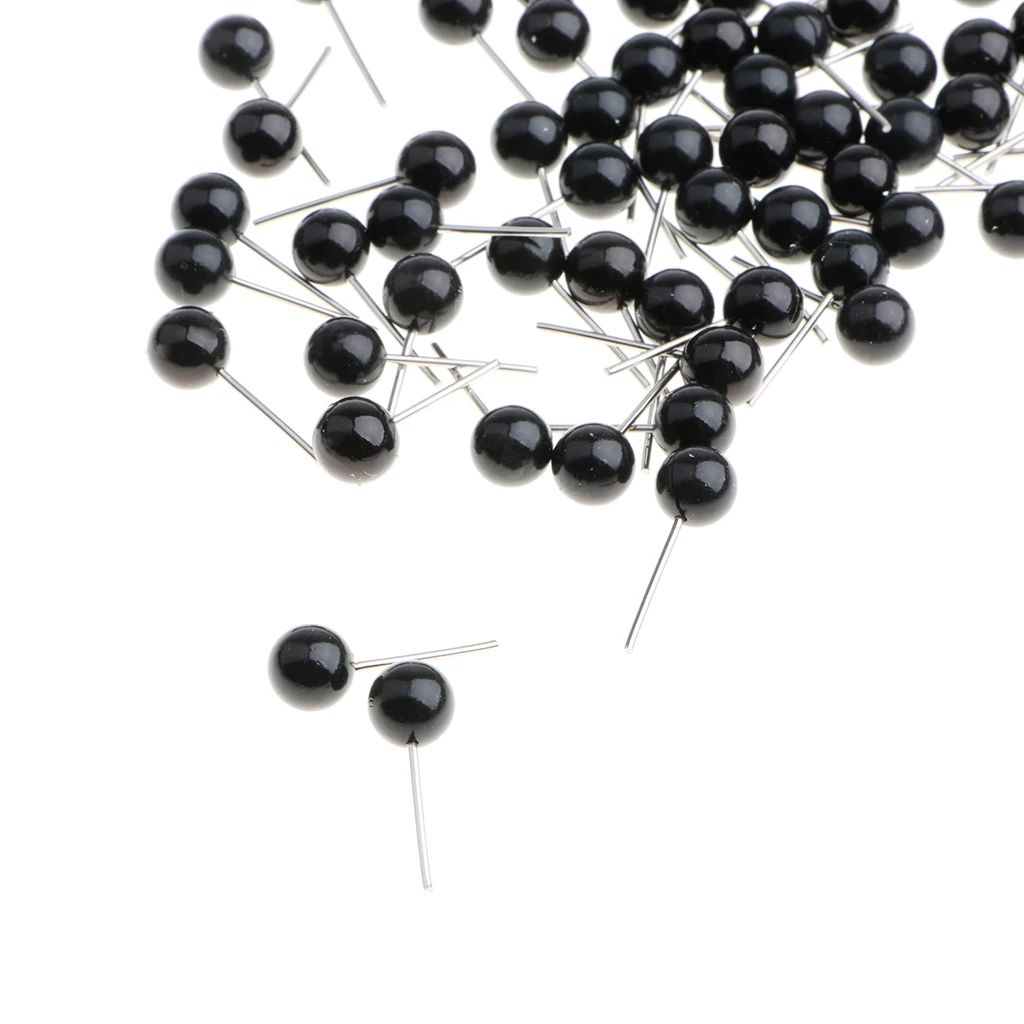 300 Pieces Black Glass Eyes Kits for Needle Felting Bear Dolls Toy 4-6mm