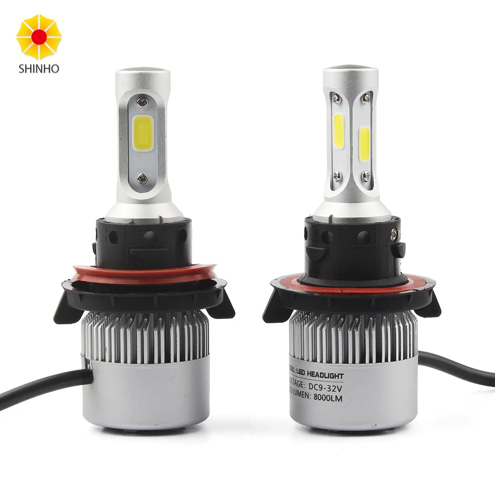 

2pcsx 6500K H13 LED Headlight Bulb 72W 8000LM 9008 COB Hi Lo H/L All In One LED Headlamp Replacement Conversion kit