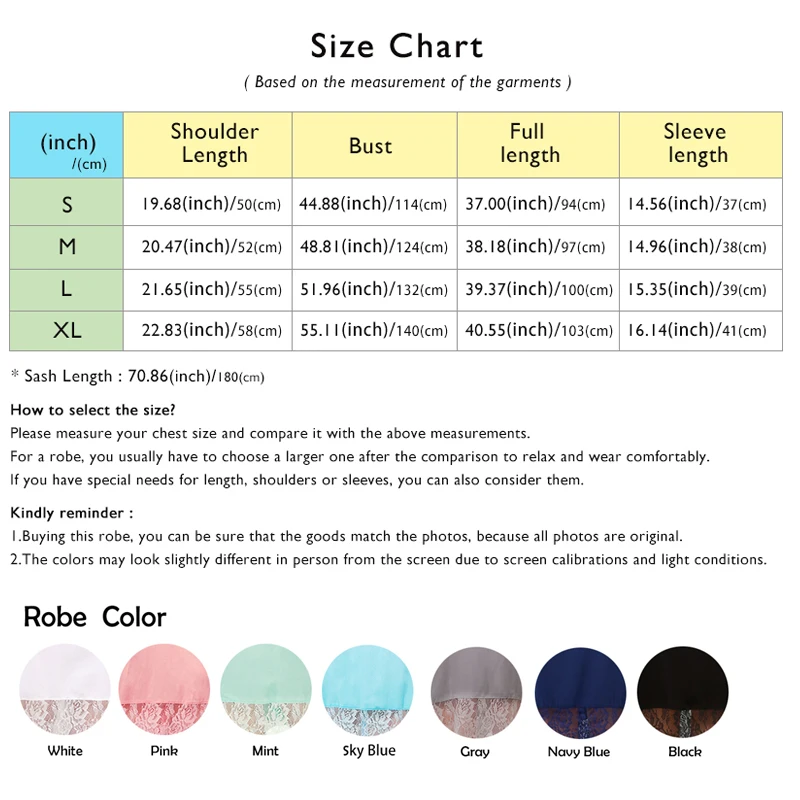 2019 Women S Lace Trim Kimono Female Robe Nightwear Nightgown Soft Cotton Lace Robe Multi Use Wedding Party Spa Pregnancy Bath This Size Ger Than Other Er S So If You Need Plush