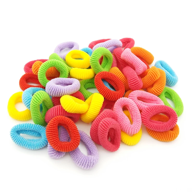 

50 pcs/lot 2.5cm Coloful High Quality Rubber Band Children Kids Elastic Hair Band Baby Girls Hair Rope Accessories