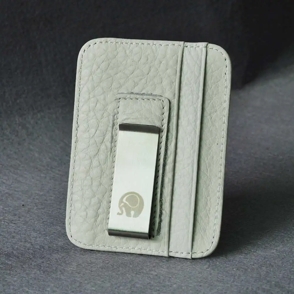 Мужской брендовый кошелек с отделением для карт, держатель для кредитных карт, мини, простой, портативный, высокое качество, натуральная кожа, зажим для доллара, много карт - Цвет: C086 white