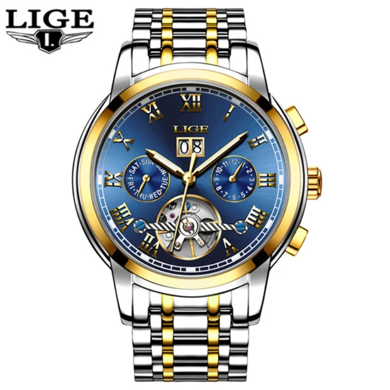 

Reloj Hombre Mens Watches Top Brand Luxury LIGE Automatic Machinery Watch Men Fashion Casual Waterproof Clock Relogio Masculino
