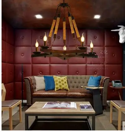 

Retro industry Loft Pendant Lights Industrial wind rope American retro bar restaurant clothing store creative decorative GY230