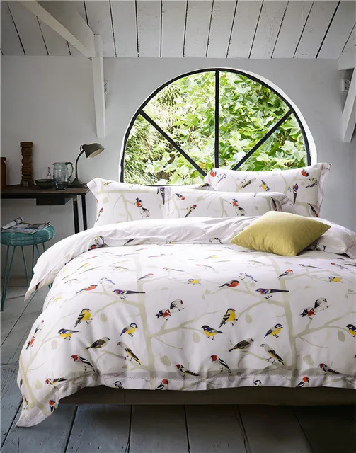 60 count tencel flowers birds design king queen size summer summer bedding sheets