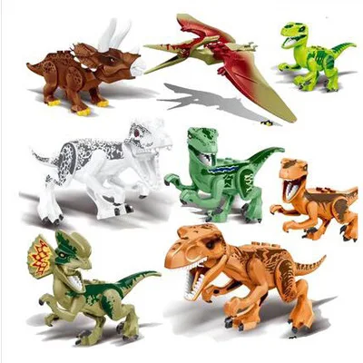 Legoing Jurassic Dinosaurs World Of Park Velocirap Tyrannosaurus Rex Movie Set Models Building Blocks Bricks Toys Figures