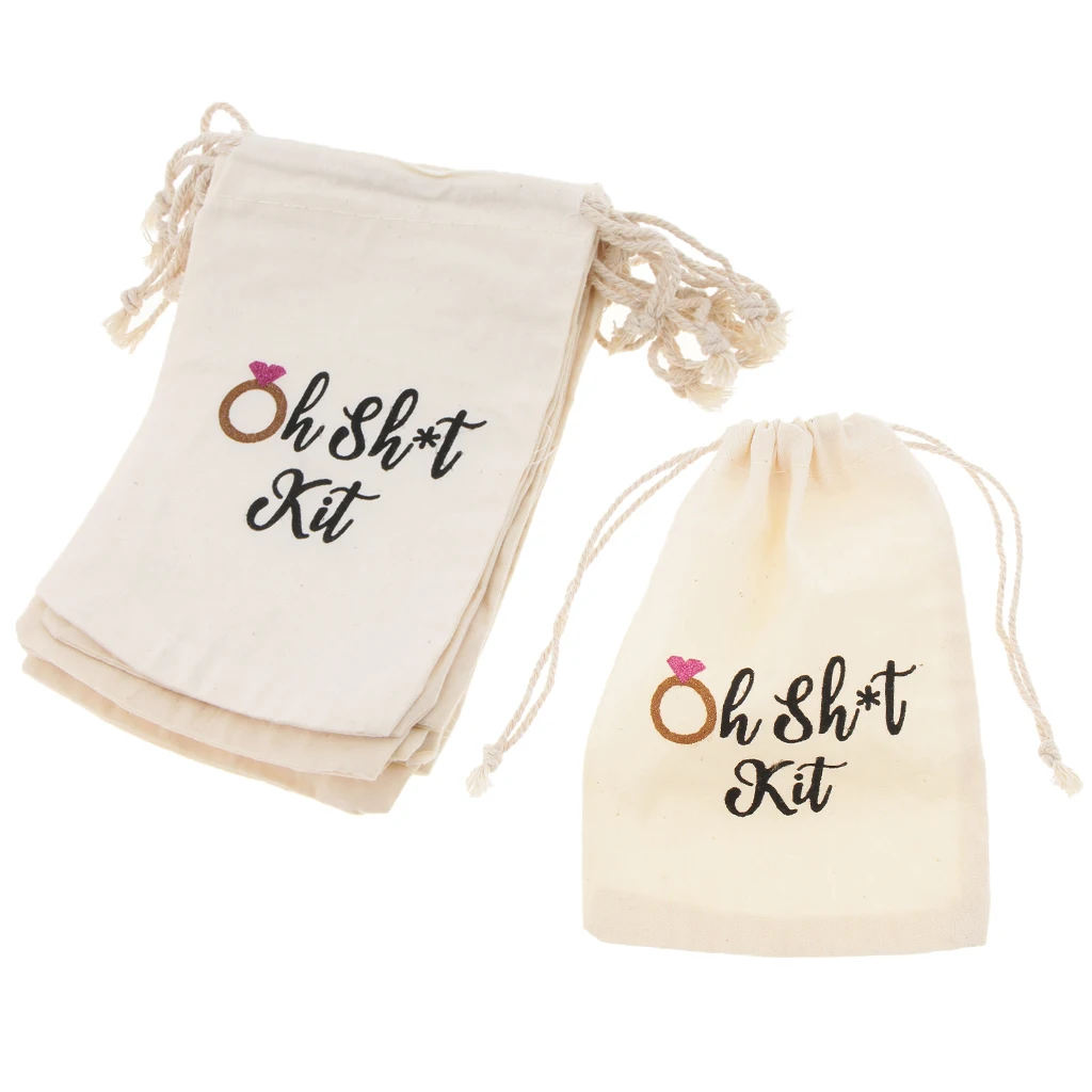 10pcs Drawstring Cotton Linen Bags Gifts Bags Pouches Wedding Party Gift Jewelery Candy Bags-Oh Shit Kit