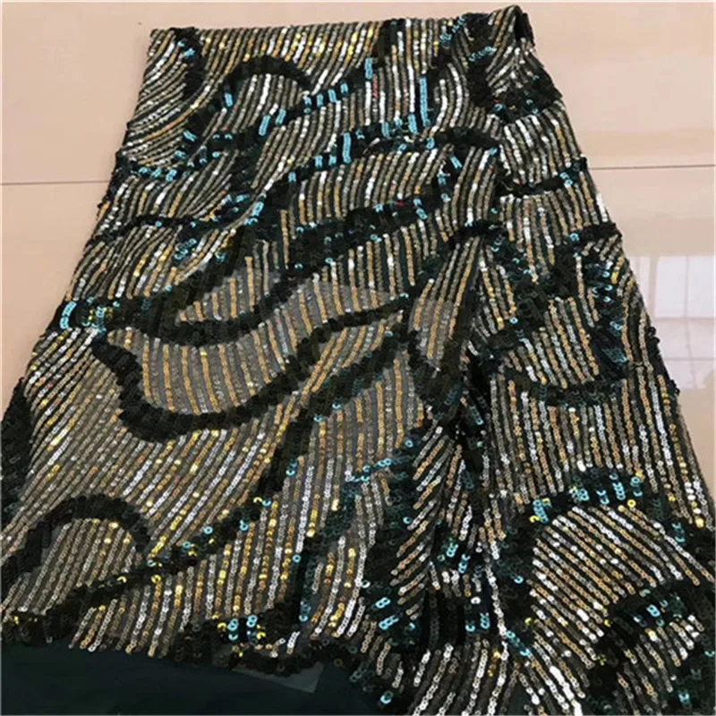 

African lace fabric with sequins 2019 latest sequin fabric high quality tulle sequins lace fabric for evening dressesc