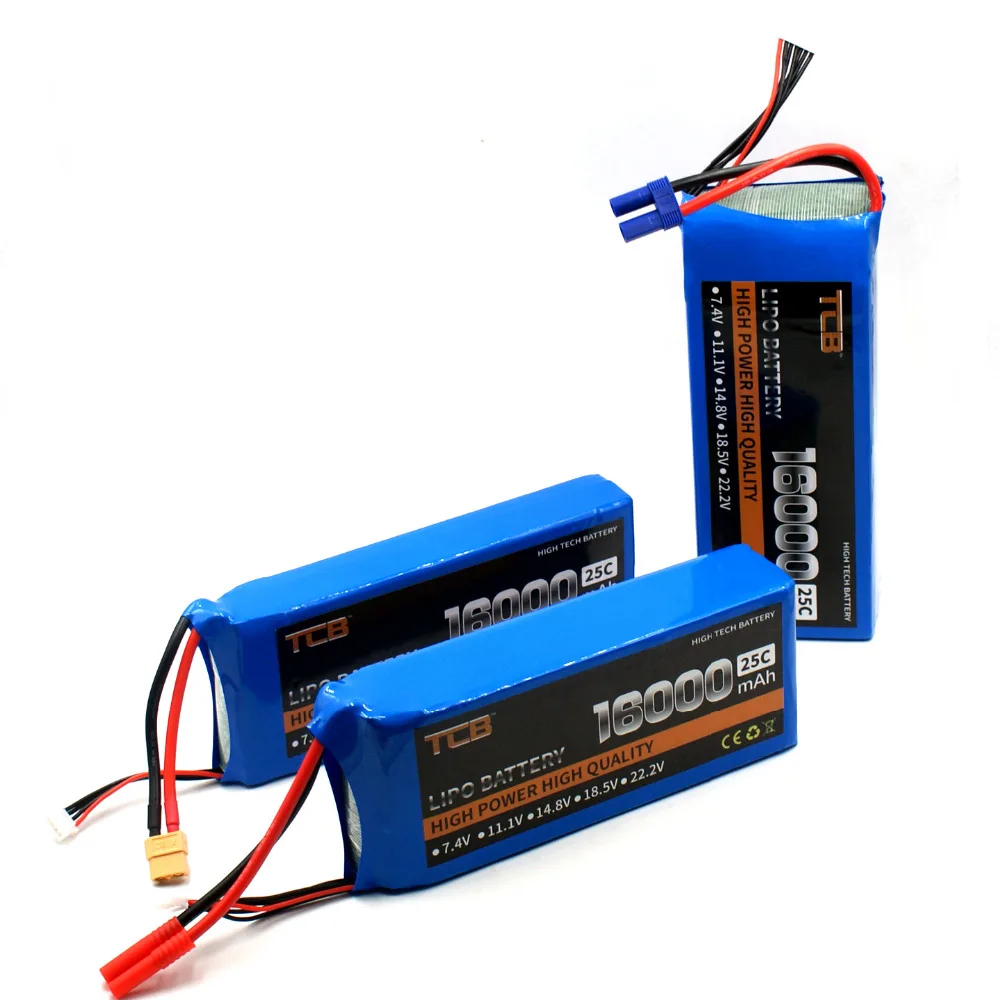 TCB RC самолет LiPo батарея 4S 14,8 V 16000mAh 25C для RC Дрон четырех винтовой вертолет автомобиль Лодка танк