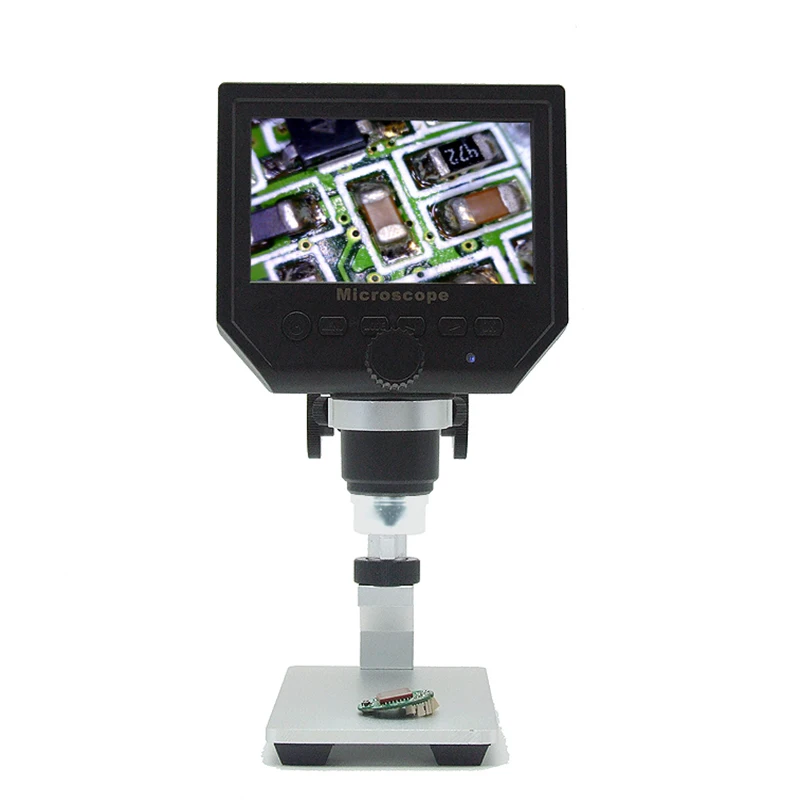 600X цифровой микроскоп электронный видео алюминиевый сплав микроскоп 4,3 дюймов HD 3. 6MP ПЗС ЖК-паяльный микроскоп ремонт телефона