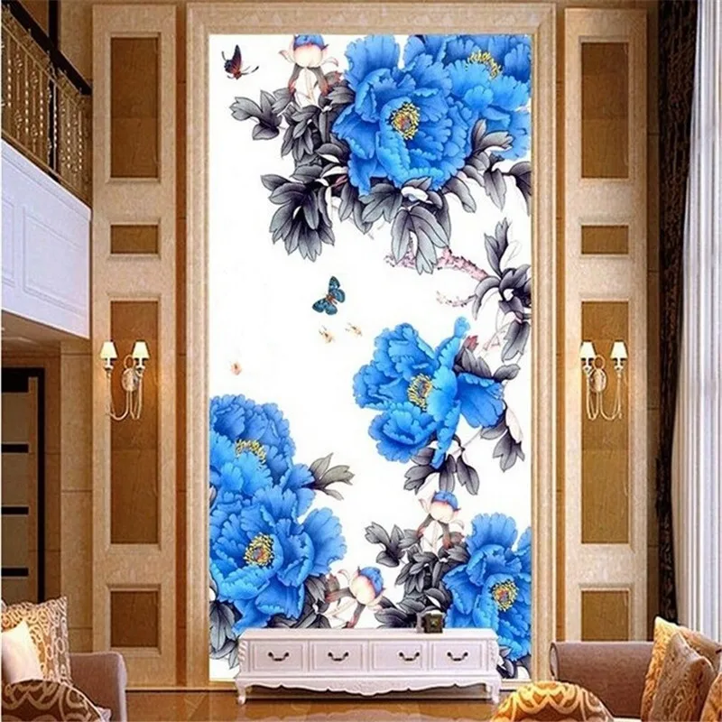 

5D DIY diamond painting crystal blue peony embroidery patterns mosaic full Square Rhinestone larger size flower Pictures