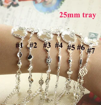 

35pcs/lot 10 Inch bracelet & 25mm cabochon crown tray for DIY glass bubble bottle /#ei