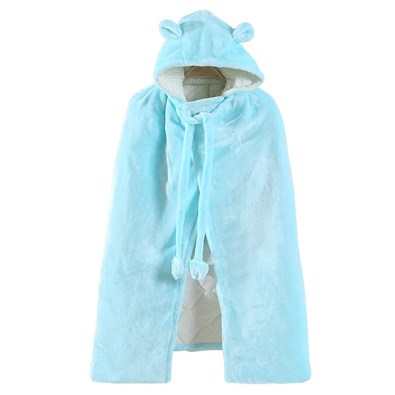 Autumn Winter Hooded Baby Blankets Super Soft Thick Bathrobe Cloak
