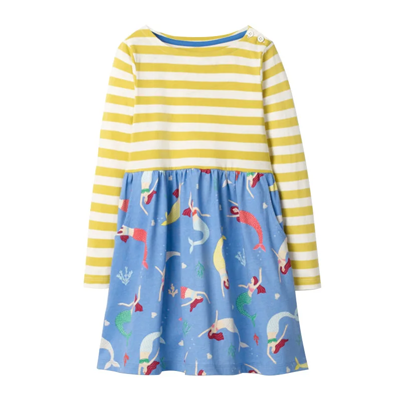 

Children's Stripes in Girls' Dress Mosaic European and American Printed Children's Wear