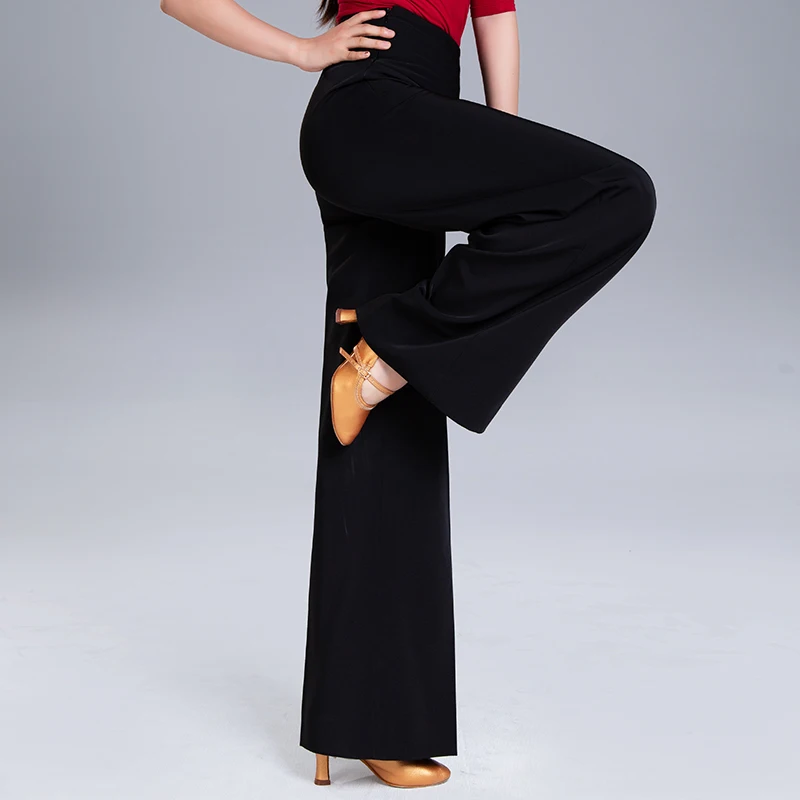 

Latin Dance Pants Women Black Trousers Tango Salsa Flamengo Cha Professional Practice Clothing Ladies Ballroom Dancewear DN3147