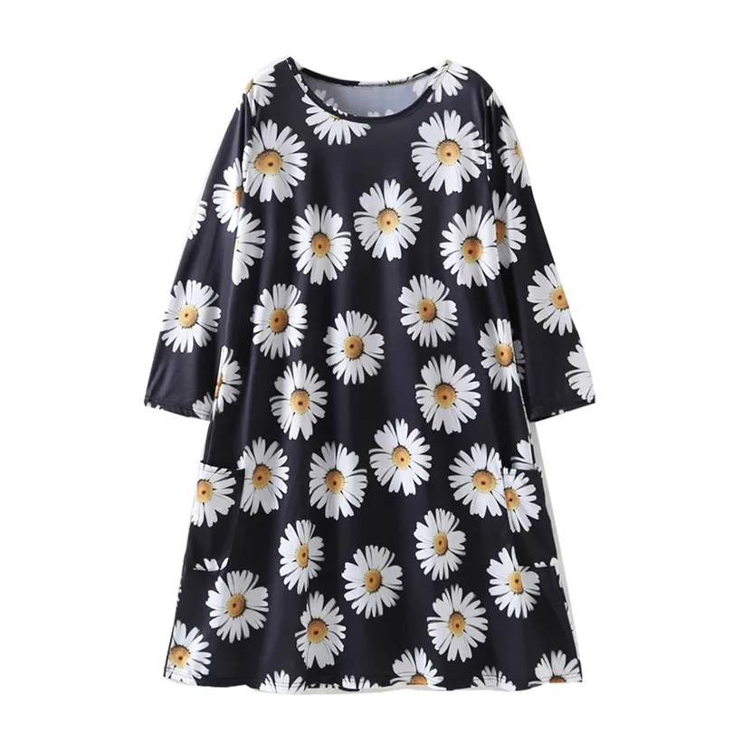 Beach Dresses Mommy Daughter Women Long Sleeve Dress SunFlower SunDress Lady Family Matching Clothes Dropshipping #F#40AT1309
