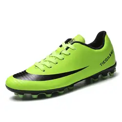 Обувь для футбола Indoor для мужчин длинные Шипы Кожа кроссовки, обувь для занятий спортом спортивные superfly Turf бутсы взрослых тапки