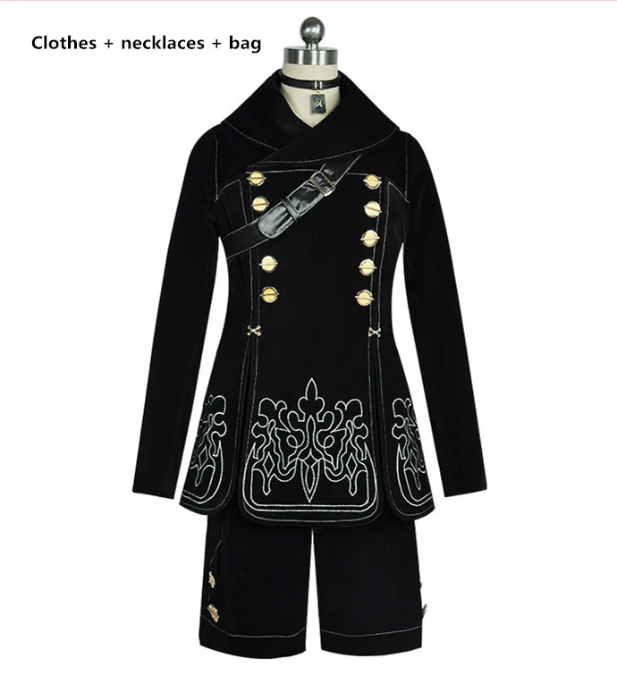 Игра NieR: Automata 9S Йорга № 9 Тип B Косплей Костюм Мужское пальто и 2B Йорга No 2 Тип B костюмы женское черное платье косплей - Цвет: style one