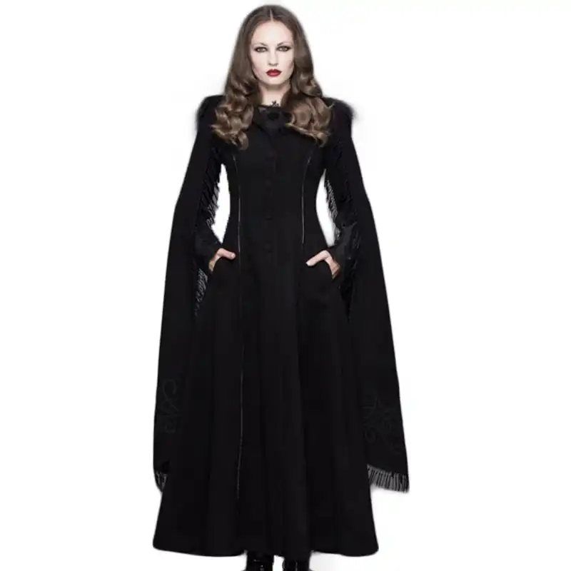 2020 Steampunk Winter Hooded Jacket Gothic Women S Long Haired