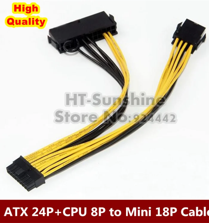 

NEW 2PCS/LOT ATX 24P+CPU 8P to Mini 18Pin Adapter Cable With Switch for Dell C6100 Motherboard L5639 L5520