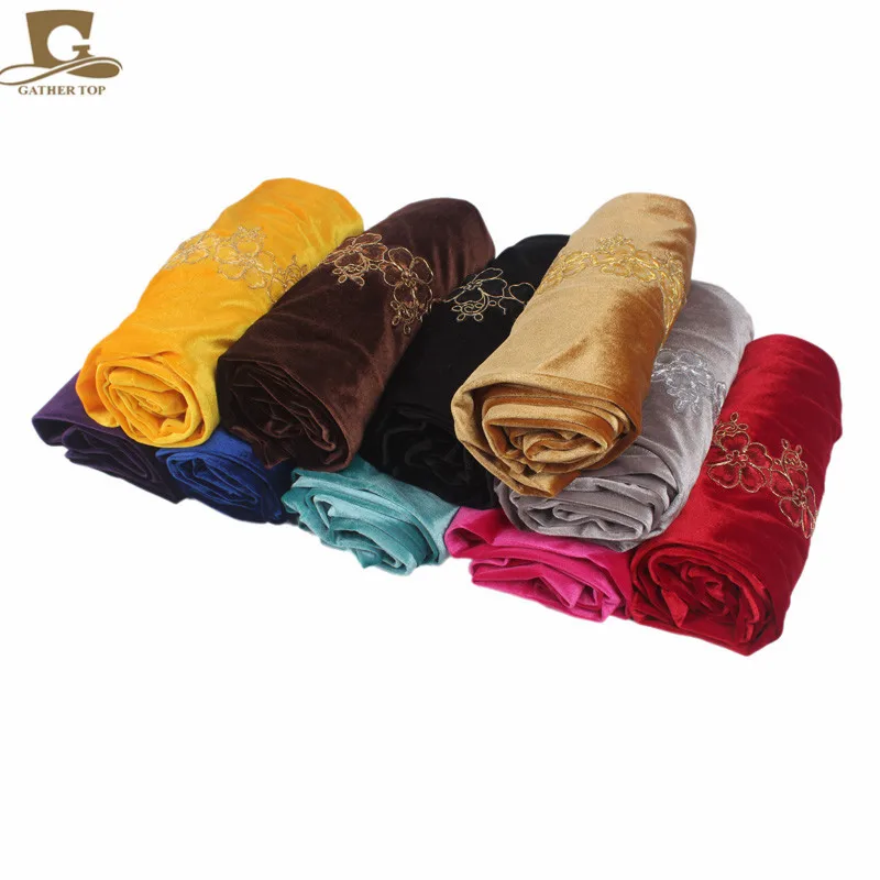 Flor de Veludo Novo Luxo Nigeriano Turbante Cabeça Longa Envoltório Headwrap Elegante Lenço Hijab Boné 3d 14 Cheap Acessórios para cabelo (mulheres)
