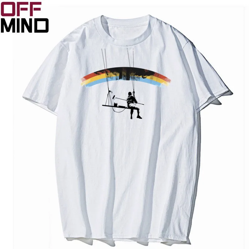 

OFF MIND Pure cotton short sleeve creative men t shirt casual summer loose Tshirt men o-neck t-shirt cool men tee shirt CR-B0102