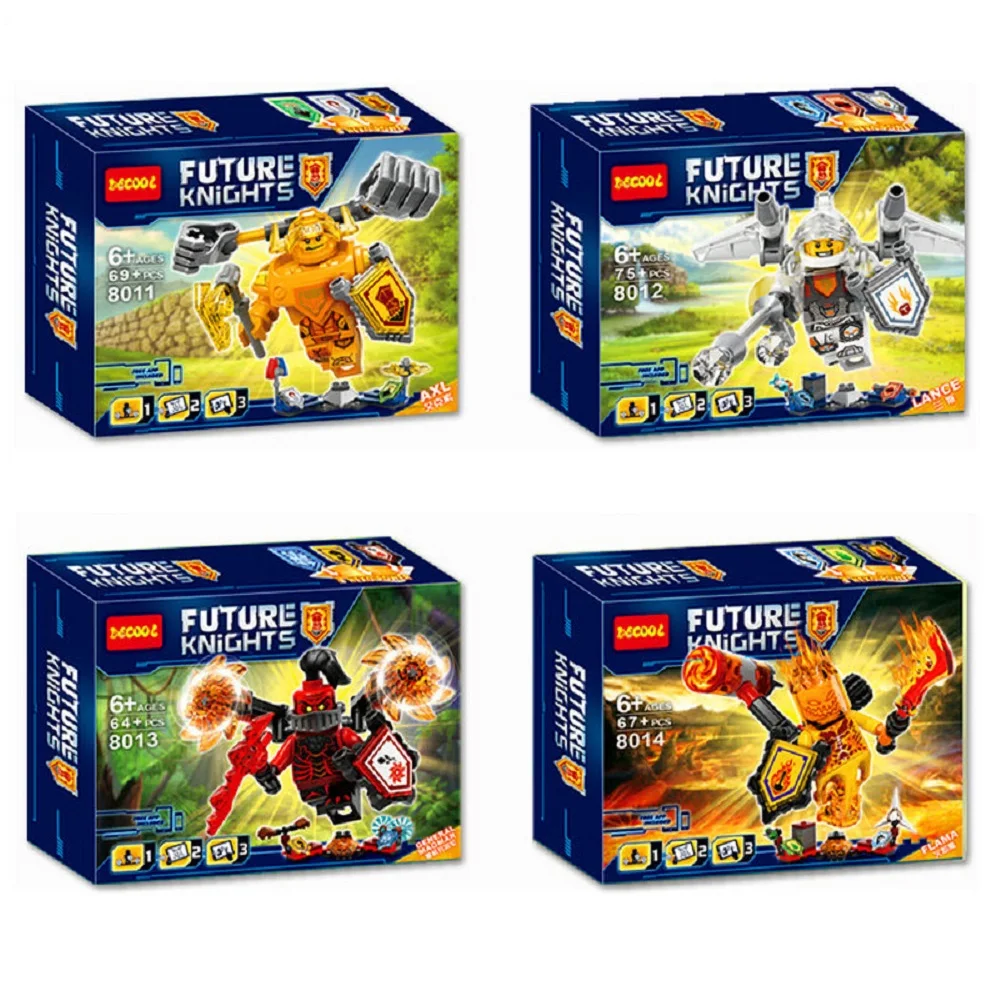 

Compatible With LegoINGly Decool 4pcs/lot Building Blocks Nexo knights Toys Figures Brick toy For Children Gifts for minifigure