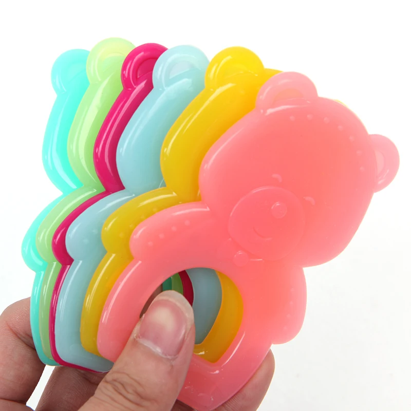 1 шт. детская игрушка прорезыватель для зубов новорожденный цветной резиновый