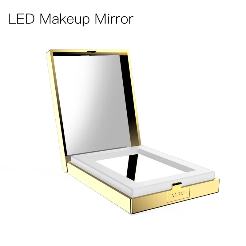 

Rectangle Shape Makeup Mirror 10x Multiplying Mirror High Definition Clarity USB Led Foldable Cosmetic Mirror