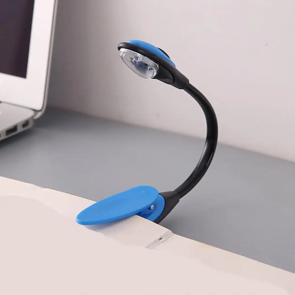 Светодиодная лампа для чтения книга свет бесступенчатая яркость Micro USB Перезаряжаемый зажим на лампе с гибкий, в виде гусиной шеи - Цвет корпуса: Синий