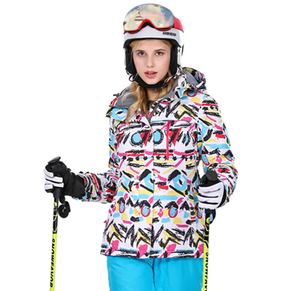 2018 wintersport الثلج سترة تزلج النساء على الجليد تزلج jas vrouwen الدافئة للماء فيستي hiver فام التزلج على الجليد
