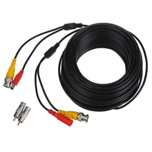 Wholesale  30m 100ft Security Video / Power Cable BNC + RCA plug combination cable for CCTV Camera Black