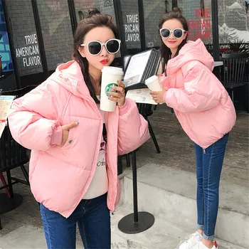 

2018 New Autumn Jacket Parka Winter Lover Hooded Coat Women's Warm Down Outwear Thicken Casual Cotton-Padded Short Jackets Coats