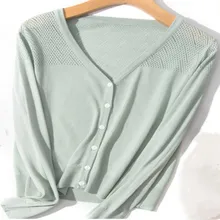 2018 - Summer new women's short sweater Slim V-neck fashion wild sweater--Shipping 2018 - Summer new women's short sweater Slim V-neck fashion wild sweater--Shipping