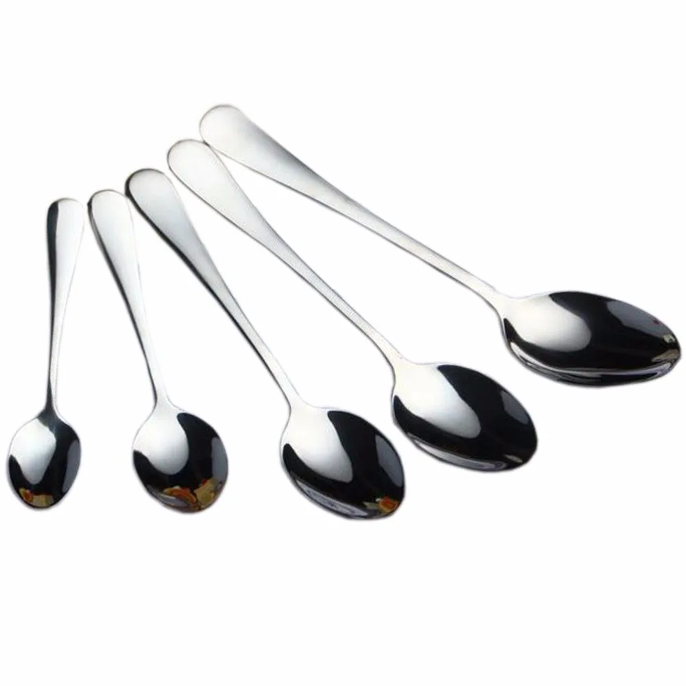 5 Piece Stainless steel spoon, 5 different sizes Tea spoons Restaurant