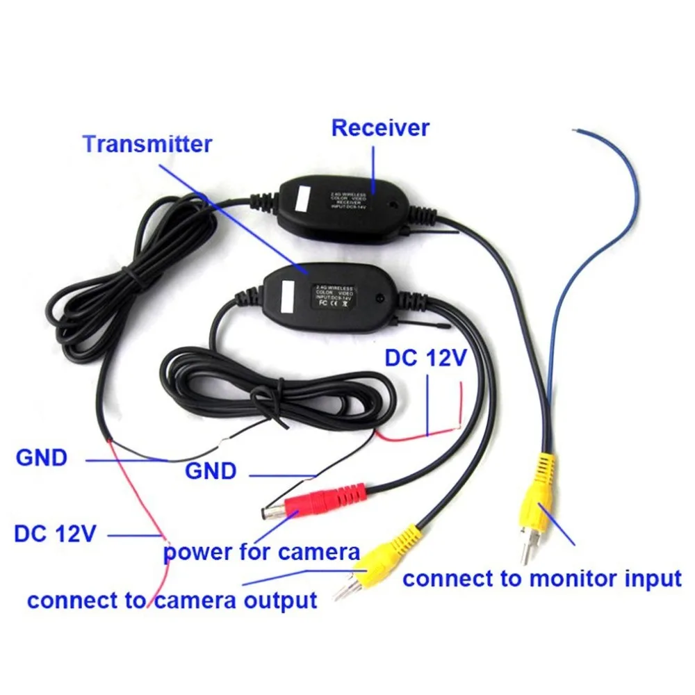 Универсальный Профессиональный легко установить 2,4G беспроводной передатчик и приемник адаптер для автомобиля заднего вида резервная камера Топ