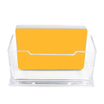 

1pc Clear Desktop Business Card Holder Desk Office Organizer Display Stand Acrylic Office Supplies Desk Accessories