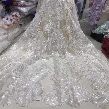 

New Style African Net Lace Fabric High Quality 3D Flower Nigeria Lace Fabric For Wedding HX1177-1