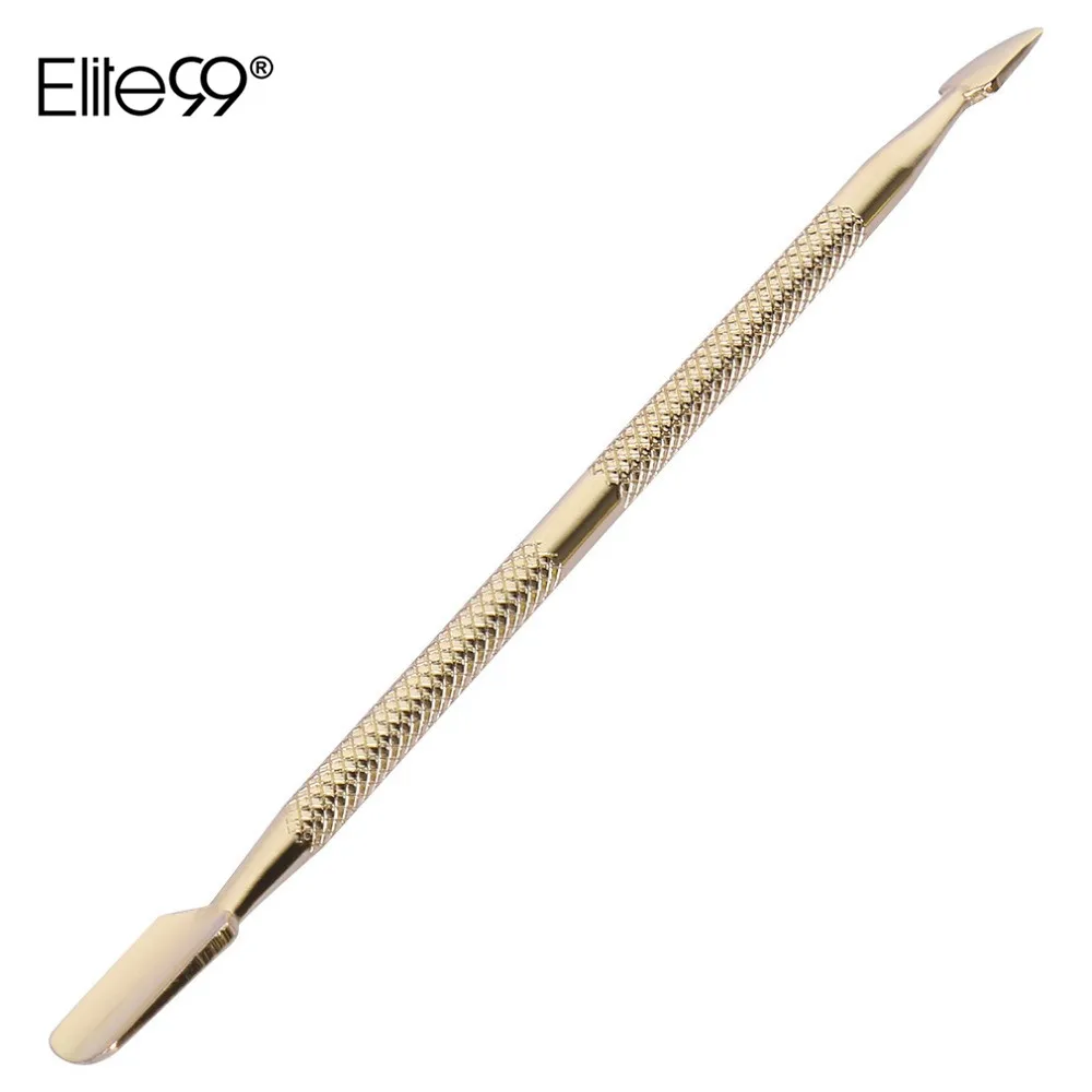 

Elite99 1pcs 2 Way Gold Color Cuticle Pusher Remover Manicure Cuticle Spoon Nail Art Dead Skin Remover Pusher Tip