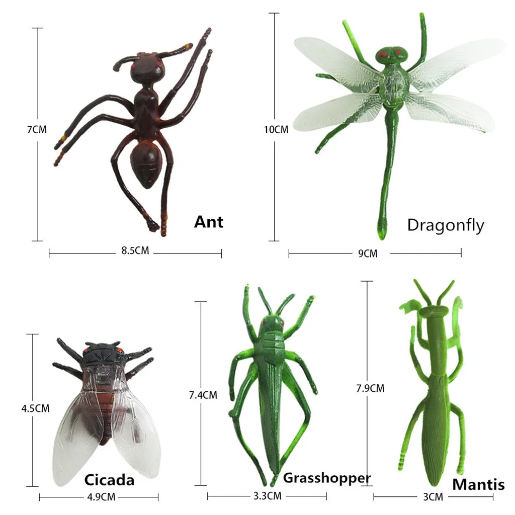 Развивающие игрушки для детей ПВХ пластиковые игрушечные насекомые для фотографии аксессуары L626