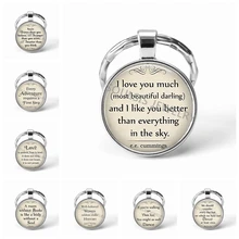 

I Love You Much Most Beautiful Darling Keychain E.E. Cummings Quote Pendant Personality Men Jewelry Metal Key Chain