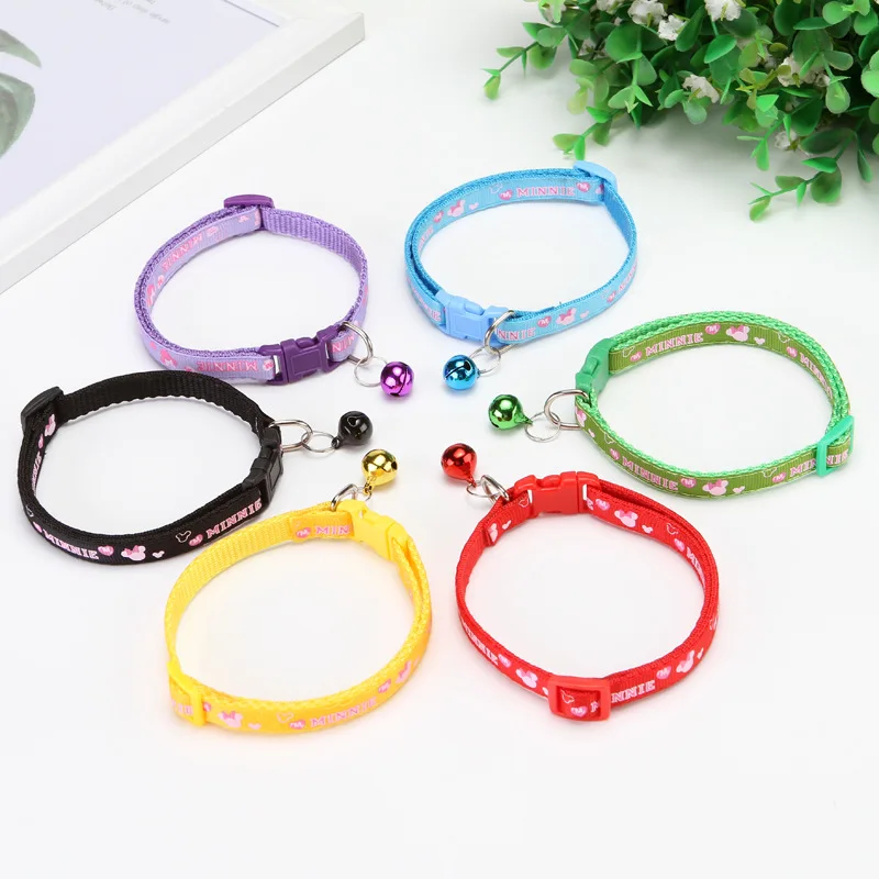 

2019new1PC Pet Necklace Collar Polyester Lovely with Bells Pets Collars Adjustable Dog Collars