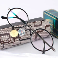 Мужские ретро круглые металлические полный кадр очки для чтения черный дальнозоркости диоптрий 1,0 1,5 2,0 2,5 3,0 3,5 4,0 051