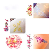 Горячая Мода тату набор наборы красота блеск тату-порошок татуировки тела живопись кисти в комплекте клей трафареты Прямая поставка