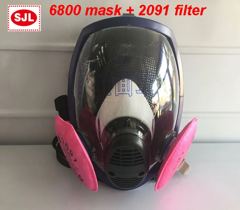 Goede Hoge kwaliteit ademhalingsapparaatmasker 6800 masker 3 M 2091 filter gasmasker stofmasker tegen stof rook filter masker