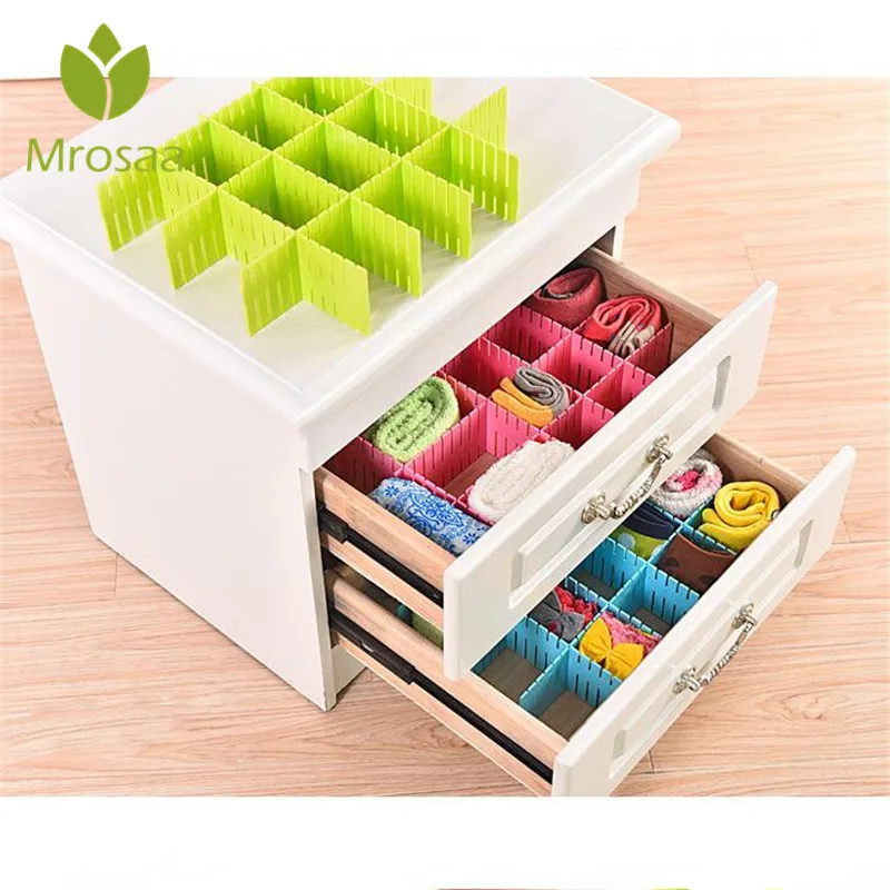 Mrosaa 4 قطعة/الوحدة diy درج التقسيم درج مقسم التخزين المنظم للتعديل المنزلية مجلس منظم الجورب داخلية