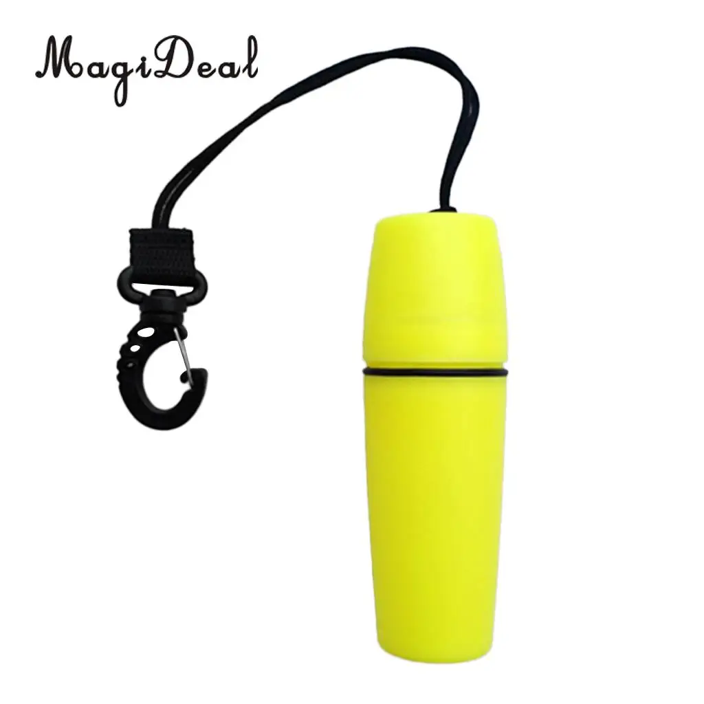 MagiDeal High Quality 1Pc Scuba Diving Snorkeling Kayak Waterproof Container Bottle with Hook Yellow