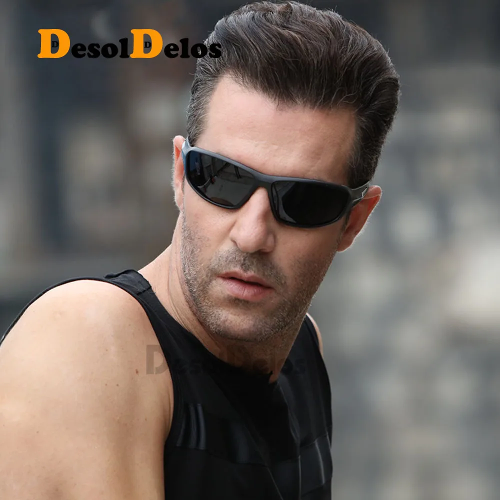 Men Black Frame Polarized Sunglasses Women UV400 Outdoor Sport Driving Glasses Unisex Square Goggles Gafas De Sol G061