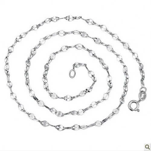 

Genuine 925 Sterling Silver Double Sheet Chain For Woman 40cm/45cm Chain Necklace with Certificate