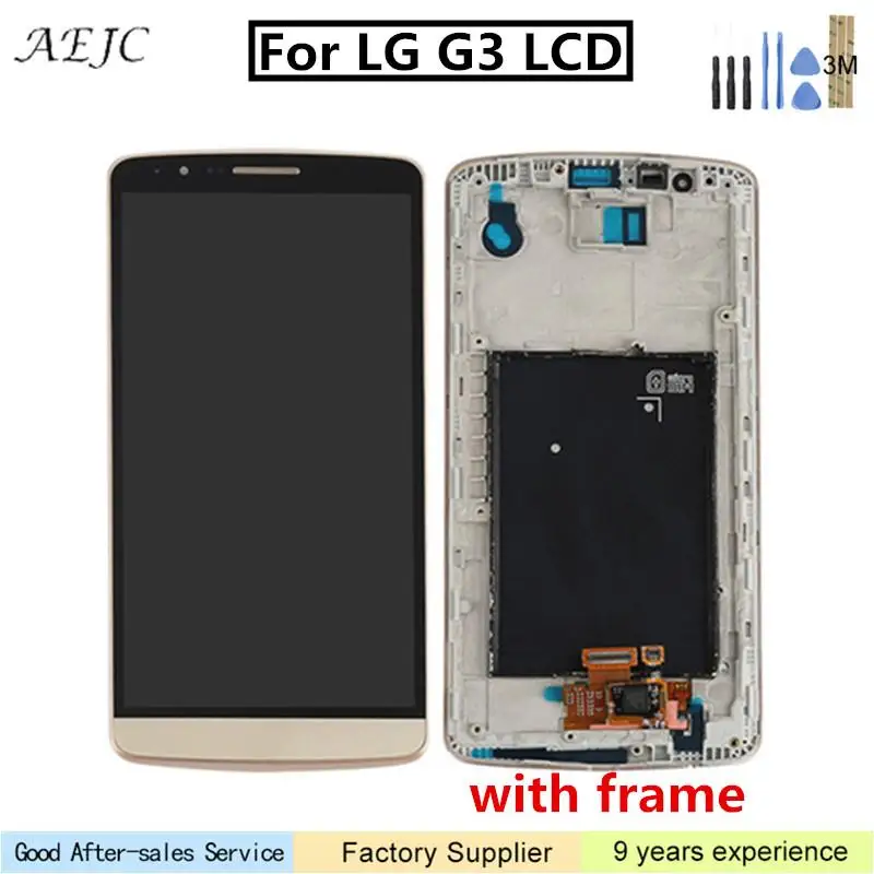 

5.5 Inch for LG G3 Screen LCD D850 D851 D855 Display Touch Screen Digitizer Assembly with Frame with 3M Sticker